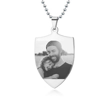 Load image into Gallery viewer, Personalized Stainless Steel Photo Necklace Anniversary Gifts for Dad